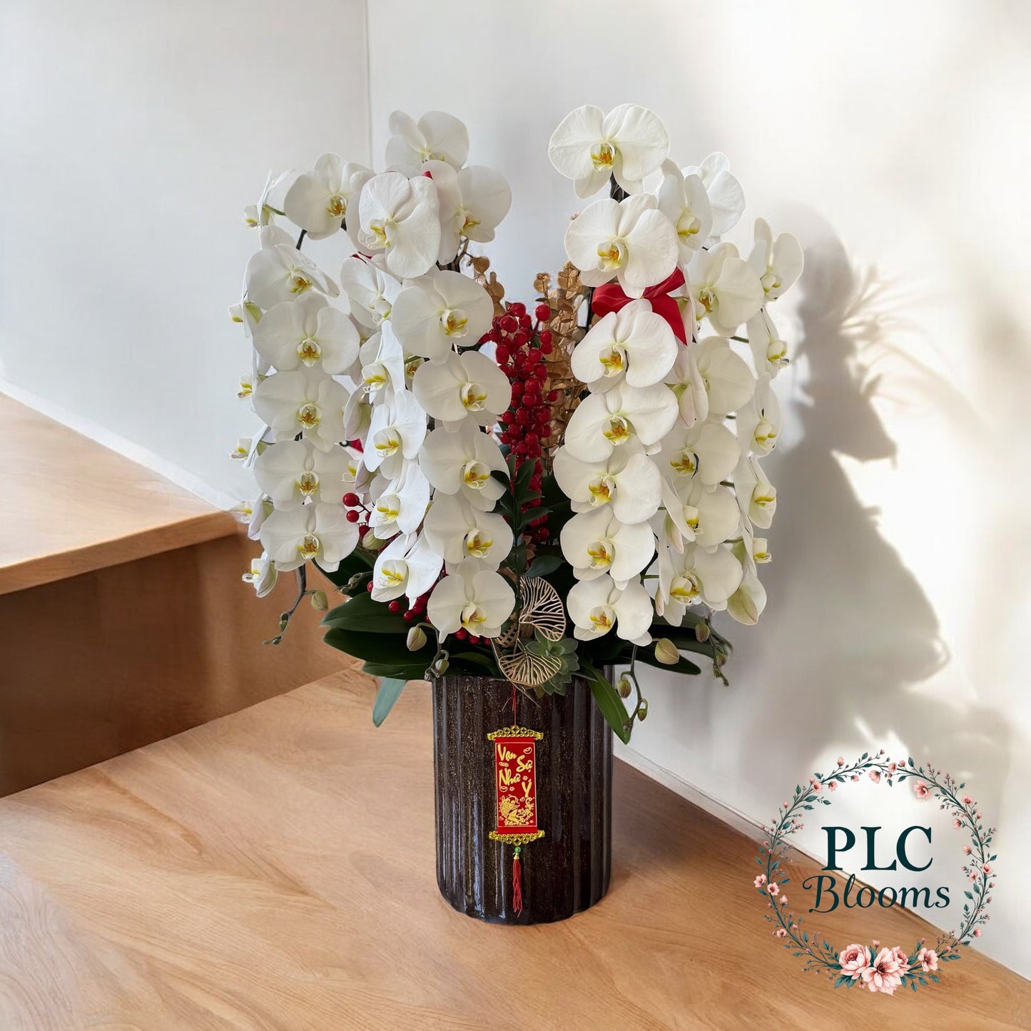 Elegant White Orchid Flower Arrangement – PLC Blooms