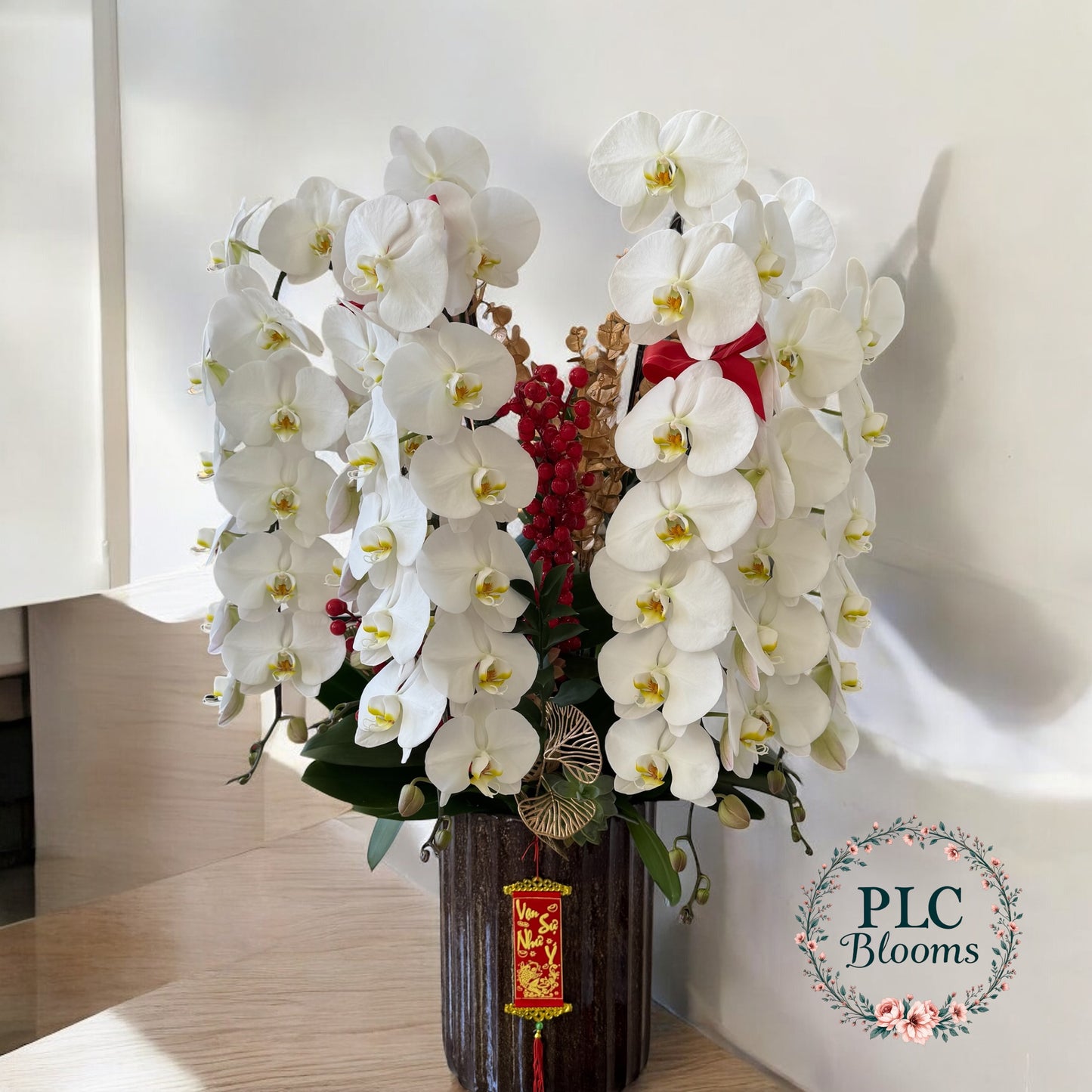 Elegant White Orchid Flower Arrangement – PLC Blooms